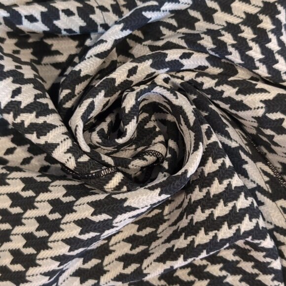 Vintage Houndstooth Overcoat Trench Duster Jacket Open Front Mid Length 80s 90s - Picture 11 of 13